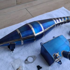 [Deposit 40%] $336 USD Required | 88cc Engine Diablo Custom Titanium Exhaust Pipe & Titanium Tank - Completed & Shipped within 40 Days - Customer: Aster***ilva